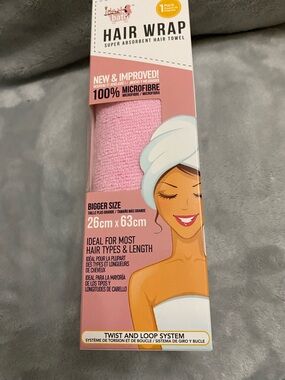 Hair Wrap Super Absorbent Microfibre Hair Towel - Pink